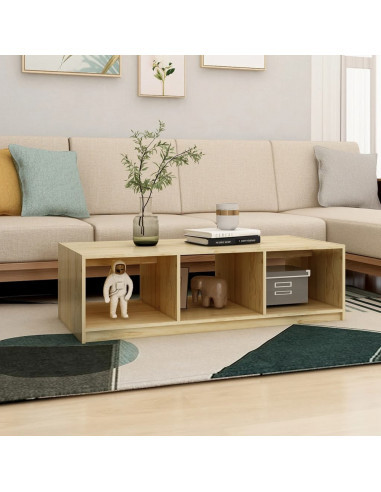 Tavolino da Salotto 110x50x34 cm Legno Massello di Pino
