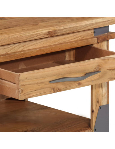 Tavolino da Caffè 110x52x45 cm in Legno Massello di Acacia