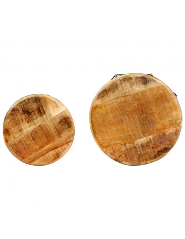 Tavolini da Caffè 2 pz in Legno Massello di Mango