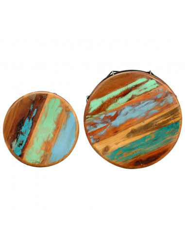 Tavolini da Caffè 2 pz in Legno Massello di Recupero