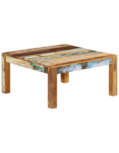 Tavolino da Salotto 80x80x40 cm in Legno Massello di Recupero