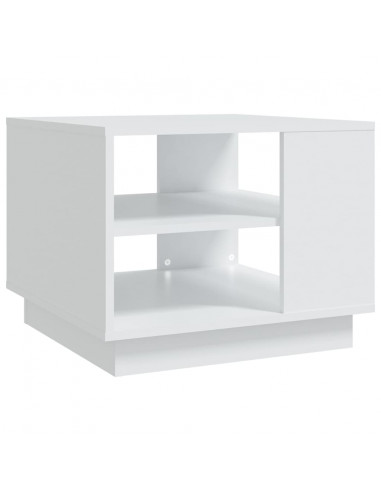 Tavolino da Salotto Bianco 55x55x43 cm in Truciolato