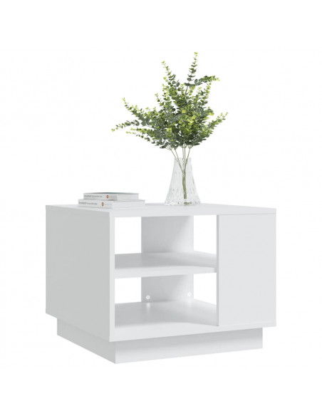 Tavolino da Salotto Bianco 55x55x43 cm in Truciolato