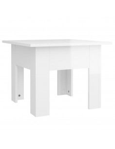 Tavolino da Salotto Bianco Lucido 55x55x42 cm Legno Multistrato 2