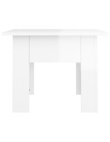 Tavolino da Salotto Bianco Lucido 55x55x42 cm Legno Multistrato