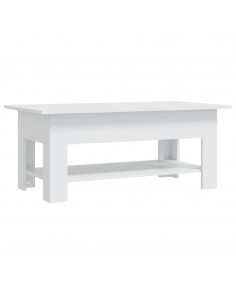 Tavolino da Salotto Bianco 102x55x42 cm in Truciolato 2