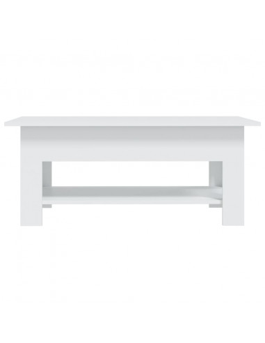 Tavolino da Salotto Bianco 102x55x42 cm in Truciolato