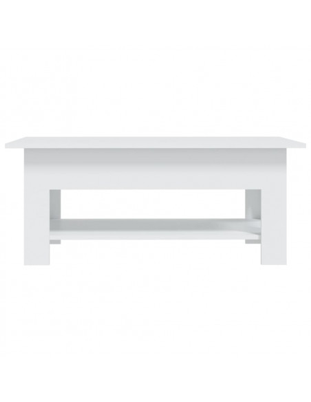 Tavolino da Salotto Bianco 102x55x42 cm in Truciolato