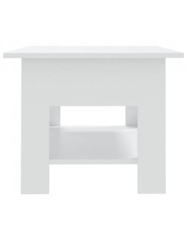 Tavolino da Salotto Bianco 102x55x42 cm in Truciolato