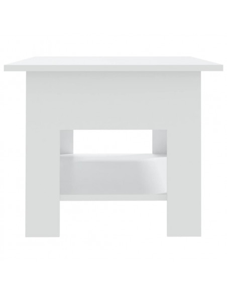 Tavolino da Salotto Bianco 102x55x42 cm in Truciolato