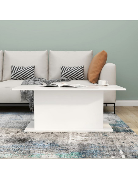 Tavolino da Salotto Bianco 102x55,5x40 cm in Truciolato