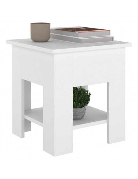Tavolino da Salotto Bianco 40x40x42 cm in Legno Multistrato
