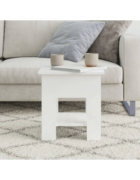 Tavolino da Salotto Bianco Lucido 40x40x42 cm Legno Multistrato