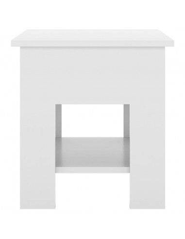 Tavolino da Salotto Bianco Lucido 40x40x42 cm Legno Multistrato