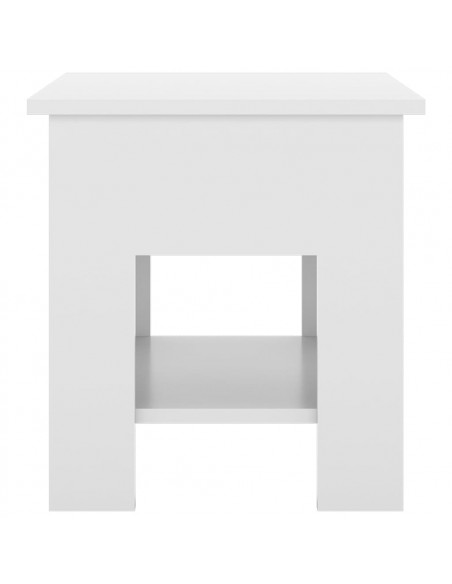 Tavolino da Salotto Bianco Lucido 40x40x42 cm Legno Multistrato