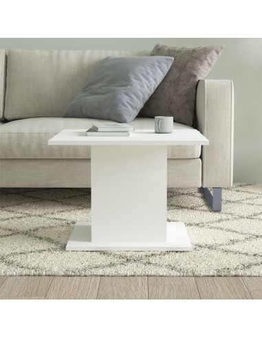 Tavolino da Salotto Bianco 55,5x55,5x40 cm in Truciolato