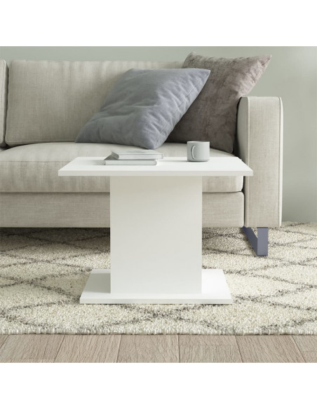 Tavolino da Salotto Bianco 55,5x55,5x40 cm in Truciolato