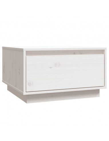 Tavolino da Salotto Bianco 55x56x32 cm Legno Massello di Pino