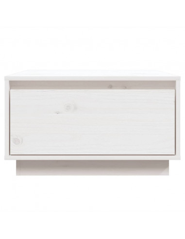 Tavolino da Salotto Bianco 55x56x32 cm Legno Massello di Pino