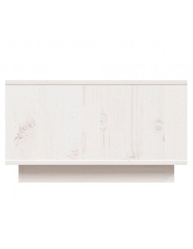 Tavolino da Salotto Bianco 55x56x32 cm Legno Massello di Pino