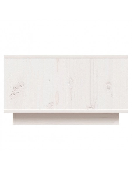 Tavolino da Salotto Bianco 55x56x32 cm Legno Massello di Pino