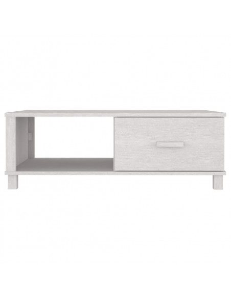 Tavolino da Salotto Bianco 100x55x35 cm Legno Massello di Pino