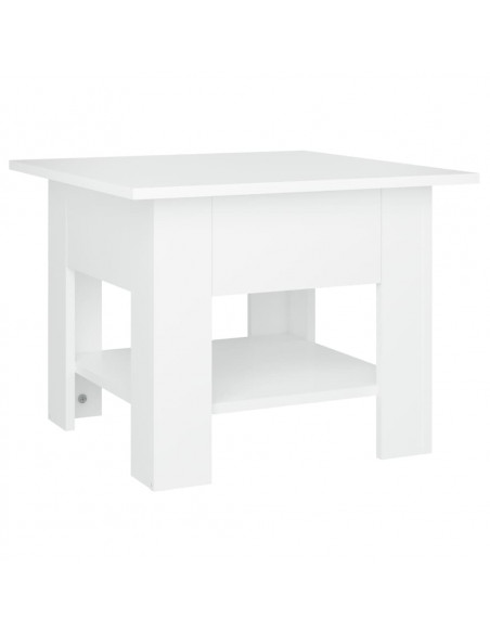 Tavolino da Salotto Bianco 55x55x42 cm in Truciolato