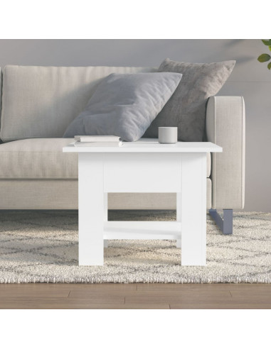 Tavolino da Salotto Bianco 55x55x42 cm in Truciolato