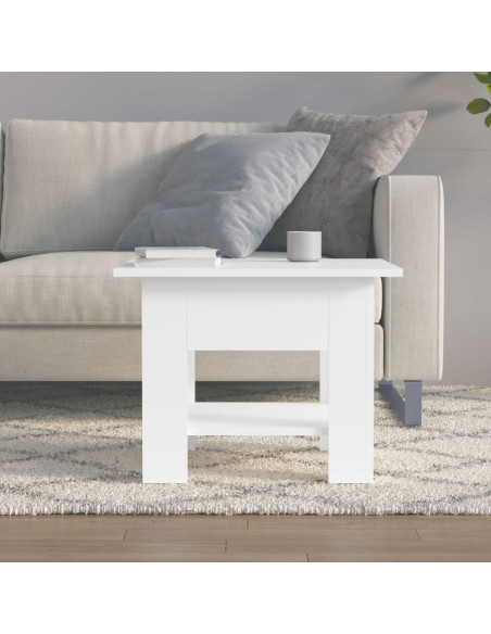 Tavolino da Salotto Bianco 55x55x42 cm in Truciolato