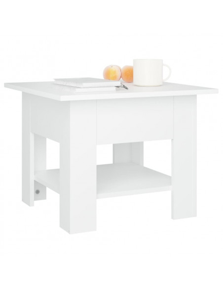 Tavolino da Salotto Bianco 55x55x42 cm in Truciolato