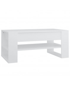 Tavolino da Salotto Bianco 102x55x45 cm Legno Multistrato 2