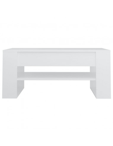Tavolino da Salotto Bianco 102x55x45 cm Legno Multistrato