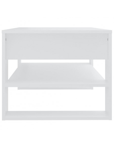 Tavolino da Salotto Bianco 102x55x45 cm Legno Multistrato