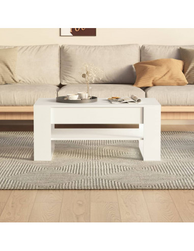 Tavolino da Salotto Bianco 102x55x45 cm Legno Multistrato