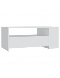 Tavolino da Salotto Bianco 102x55x42 cm in Legno Multistrato 2