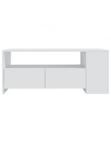 Tavolino da Salotto Bianco 102x55x42 cm in Legno Multistrato