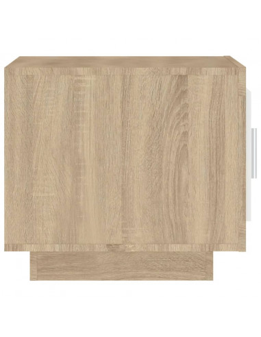 Tavolino Bianco e Rovere Sonoma 51x50x45cm in Legno Multistrato