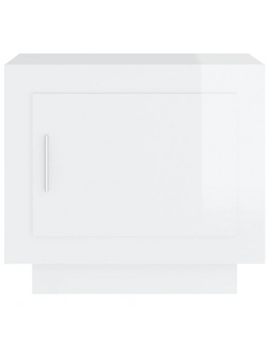 Tavolino da Salotto Bianco Lucido 51x50x45 cm Legno Multistrato