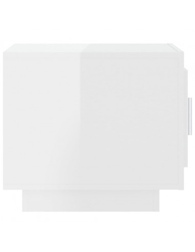 Tavolino da Salotto Bianco Lucido 51x50x45 cm Legno Multistrato