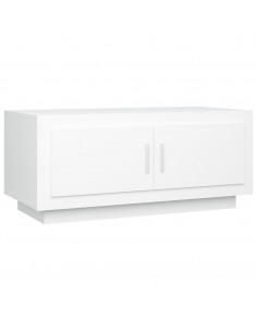Tavolino da Salotto Bianco 102x50x45 cm in Legno Compensato 2