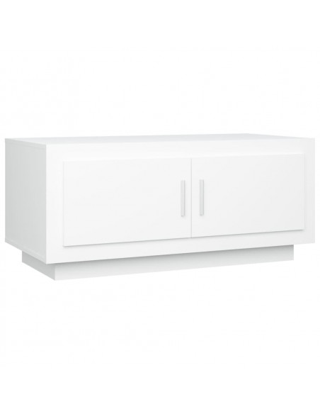 Tavolino da Salotto Bianco 102x50x45 cm in Legno Compensato