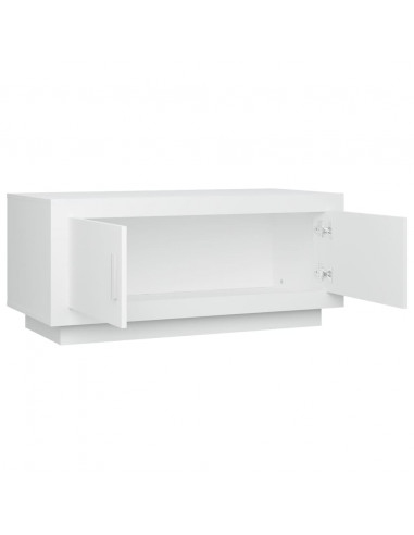Tavolino da Salotto Bianco 102x50x45 cm in Legno Compensato