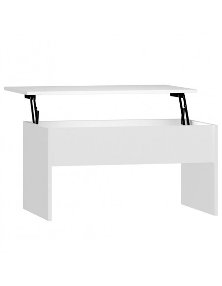 Tavolino da Salotto Bianco 80x50,5x41,5 cm Legno Multistrato