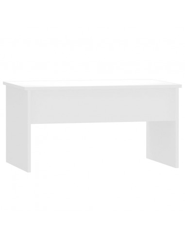 Tavolino Bianco Lucido 80x50,5x41,5 cm in Legno Multistrato