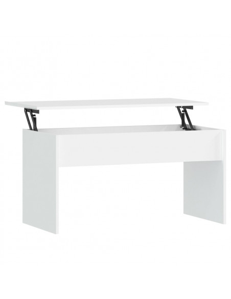 Tavolino da Salotto Bianco 102x50,5x52,5cm in Legno Multistrato