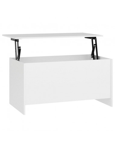 Tavolino da Salotto Bianco 102x55,5x52,5 cm Legno Multistrato