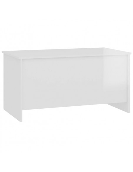 Tavolino Bianco Lucido 102x55,5x52,5 cm in Legno Multistrato