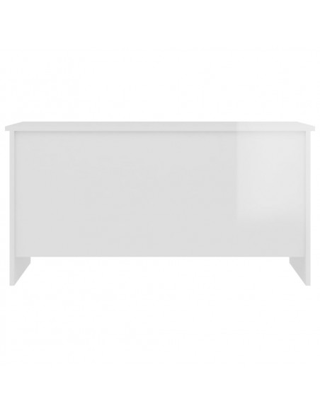 Tavolino Bianco Lucido 102x55,5x52,5 cm in Legno Multistrato