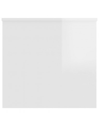 Tavolino Bianco Lucido 102x55,5x52,5 cm in Legno Multistrato