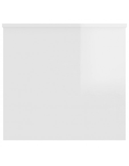 Tavolino Bianco Lucido 102x55,5x52,5 cm in Legno Multistrato